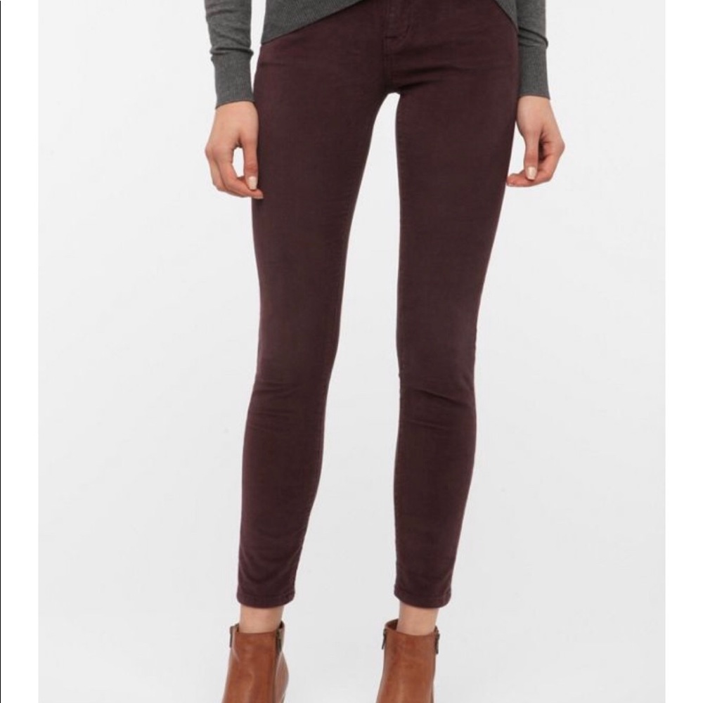 BDG corduroy mid rise cigarette ankle jeans 25x30